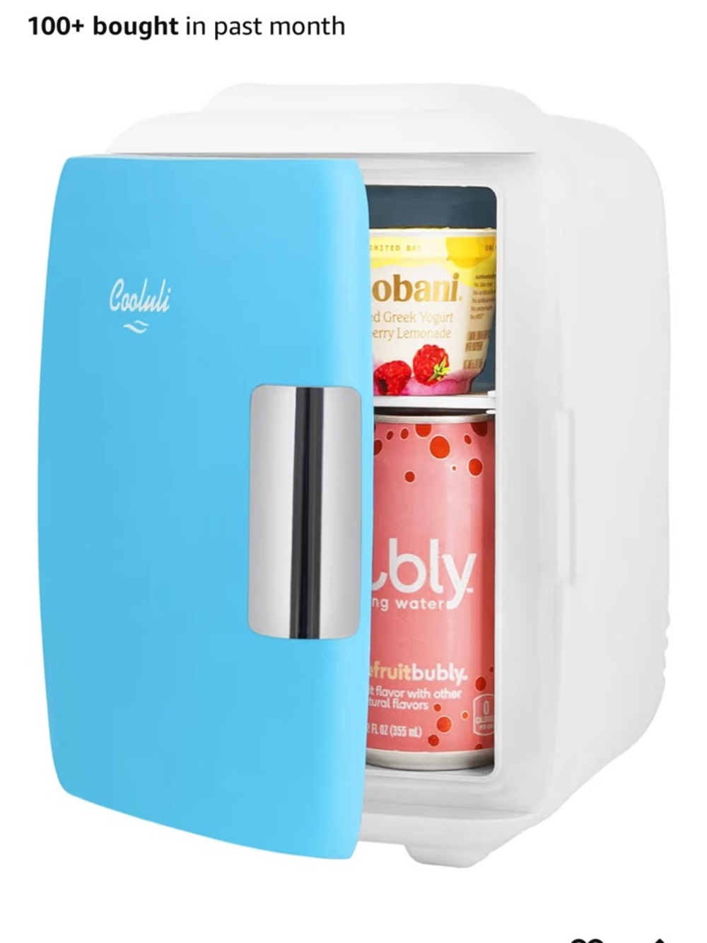 Cooluli Mini Fridge - Blue and White Portable Refrigerator
